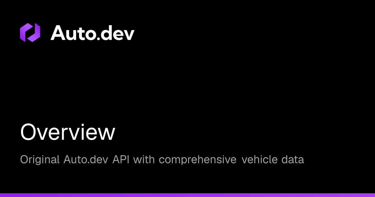 Overview | Auto.dev - Docs