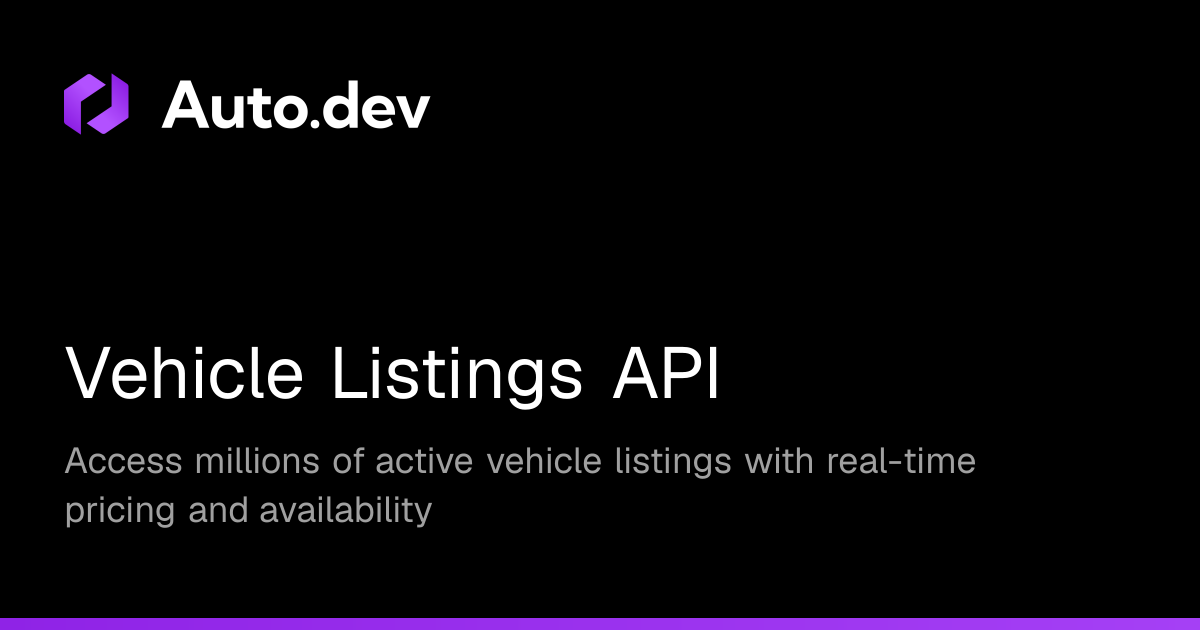 Vehicle Listings API | Auto.dev - Docs